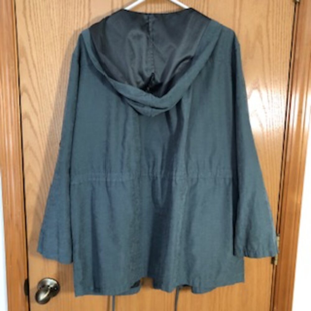 May & July Soft Green Hooded Lightweight Jacket Drawstring Waist Pockets 2X